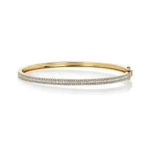 Horizontal Baguette Diamond Bangle