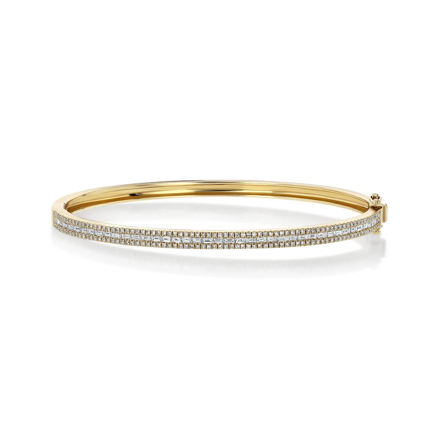 Horizontal Baguette Diamond Bangle