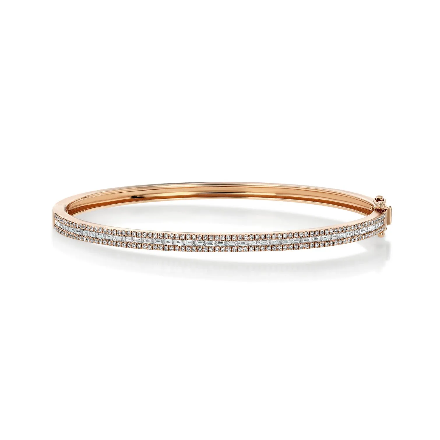 Horizontal Baguette Diamond Bangle
