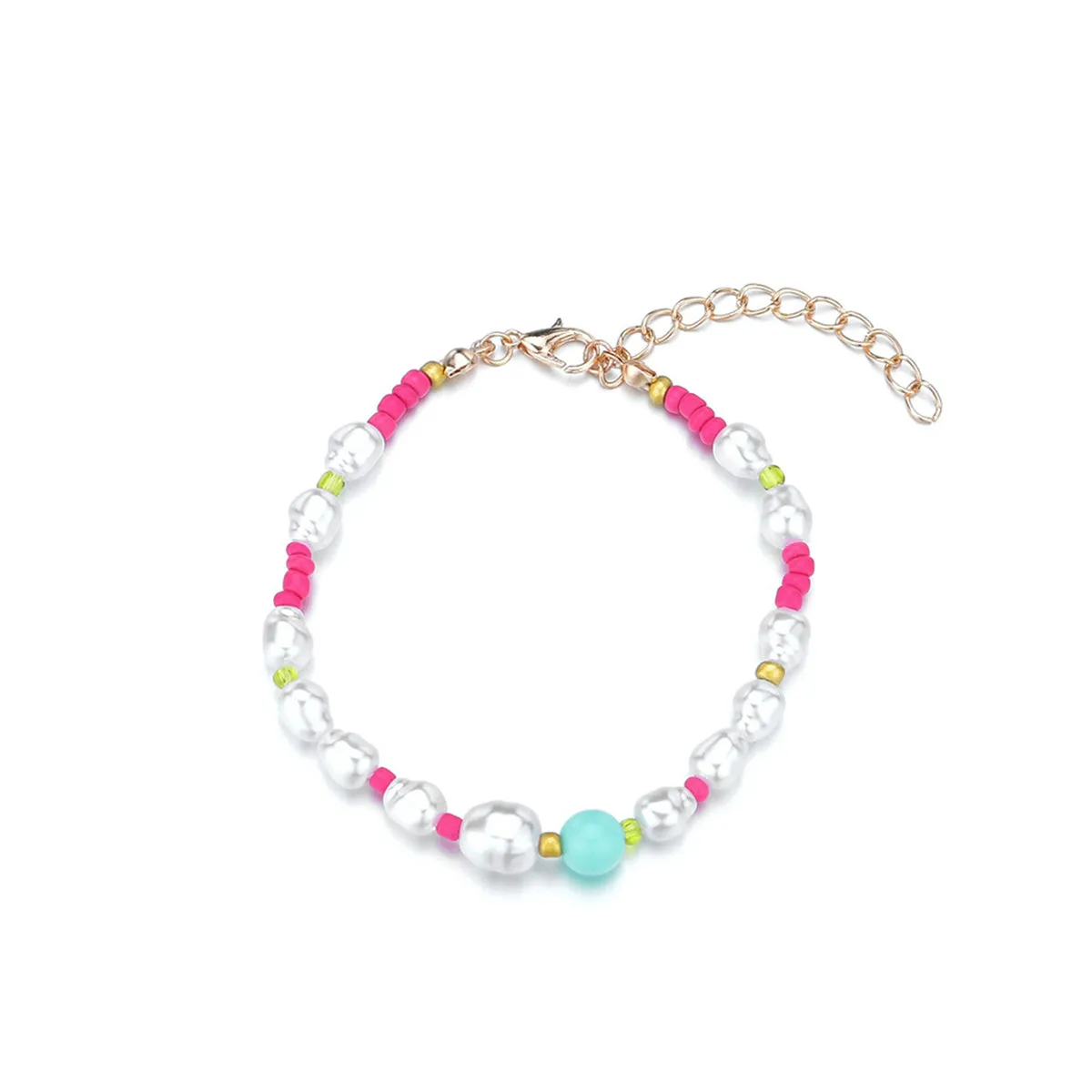 Howlite & Turquoise Beaded Station Bracelet