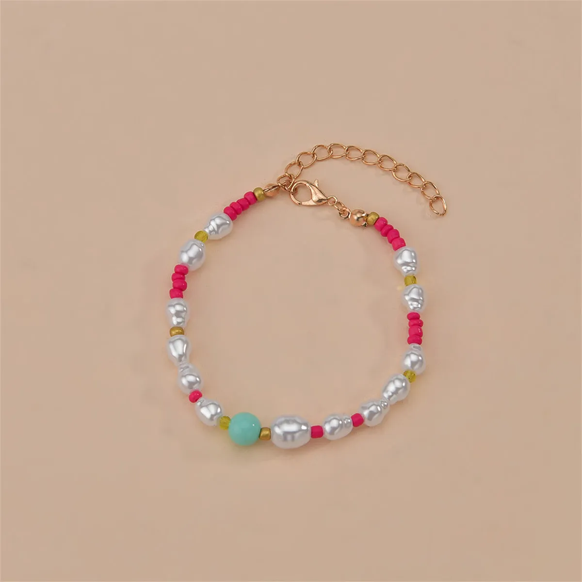 Howlite & Turquoise Beaded Station Bracelet