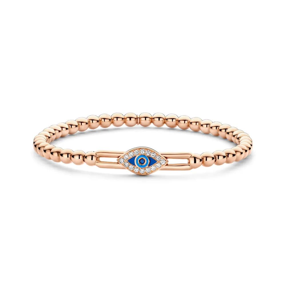 Hulchi Belluni Sapphire and Diamond Evil Eye Stretchy Bracelet