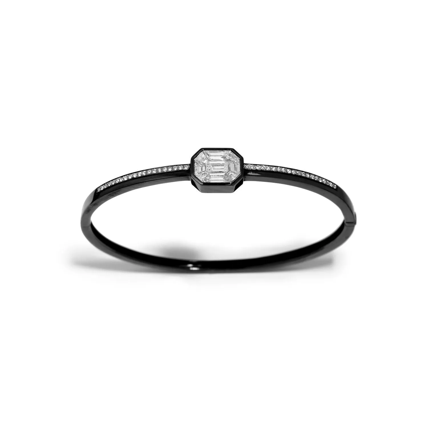 Illusion Large Diamond Pave Bangle