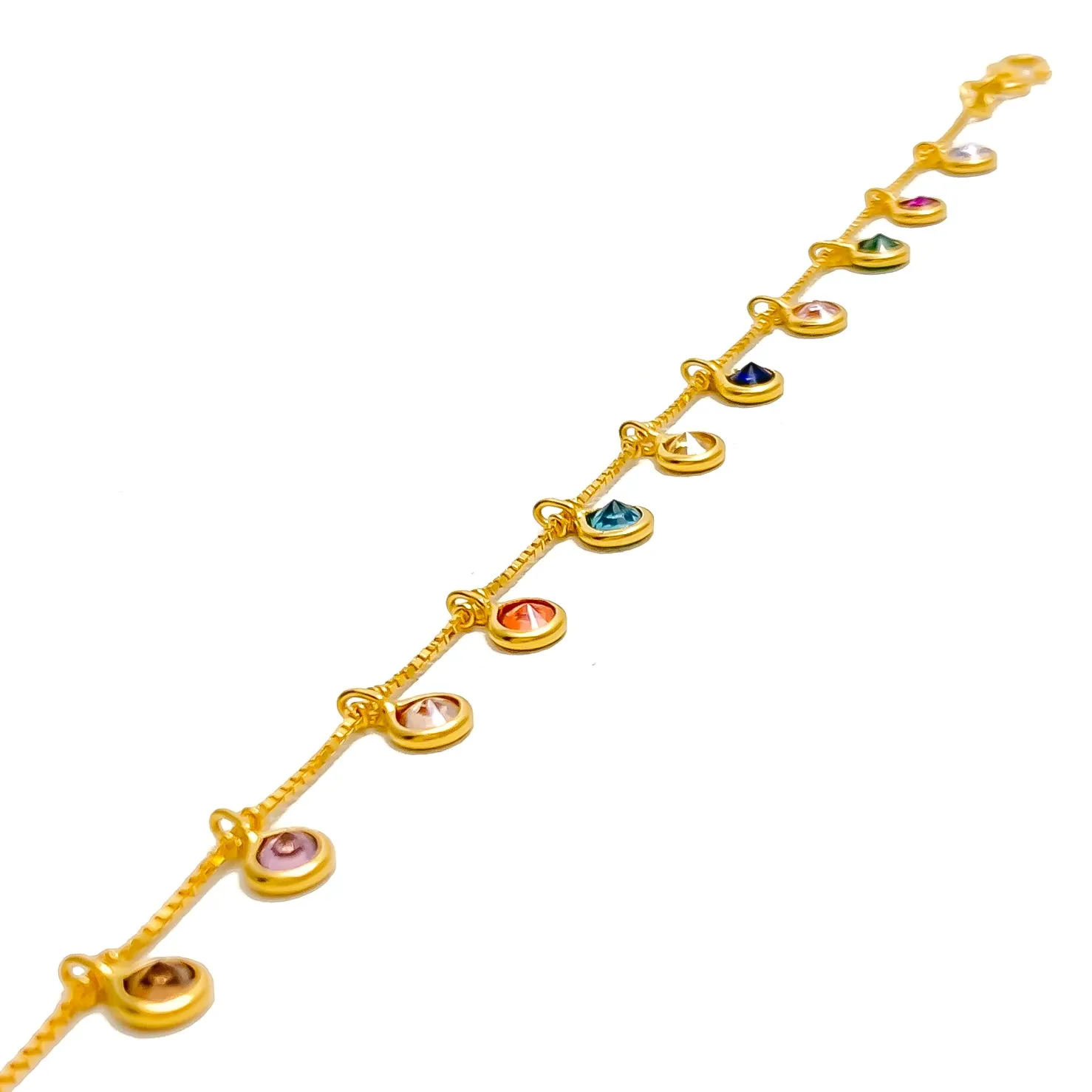 Impressive Sleek 22k Gold CZ Bracelet