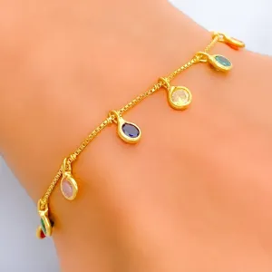 Impressive Sleek 22k Gold CZ Bracelet