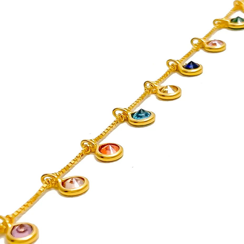 Impressive Sleek 22k Gold CZ Bracelet