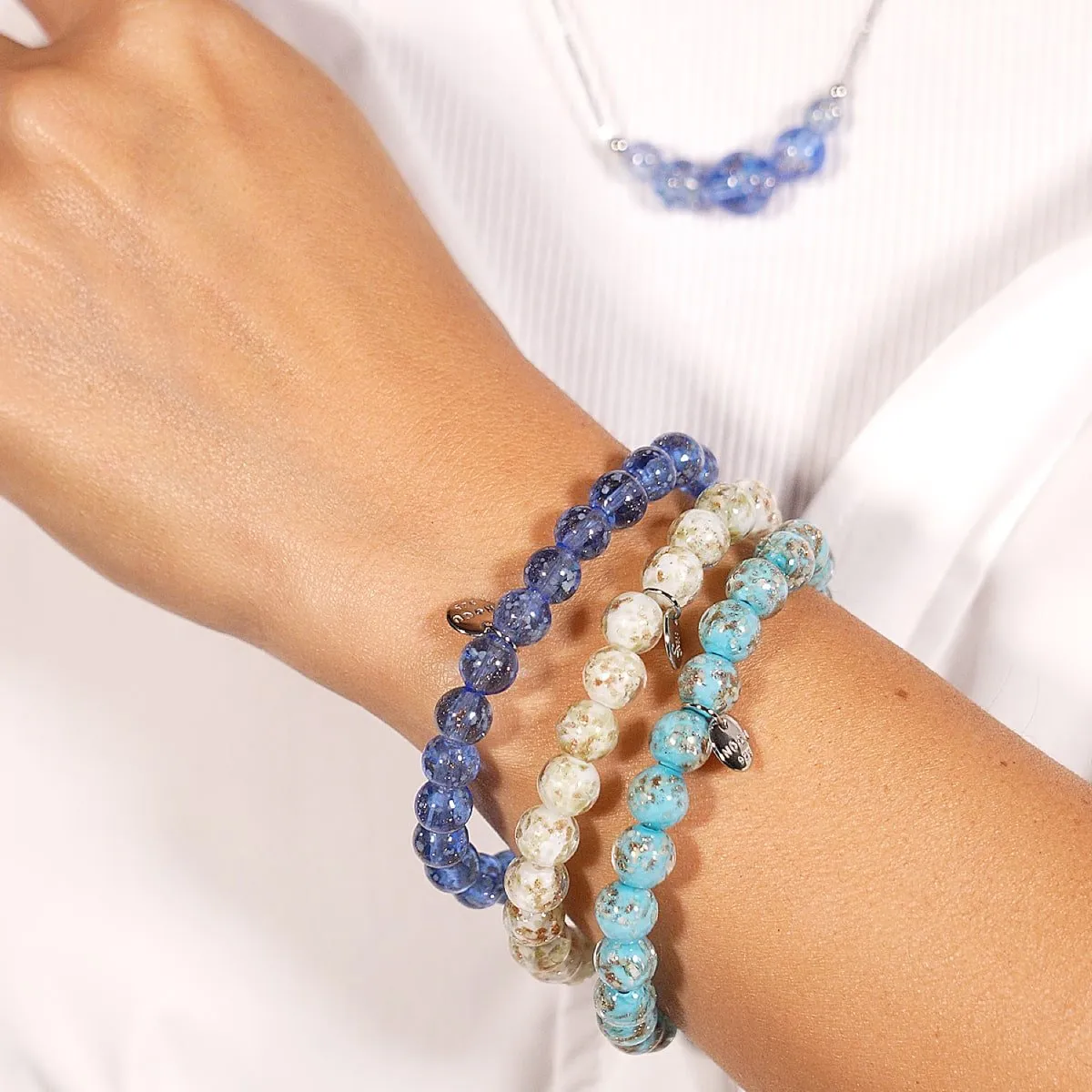 Indigo | .925 Sterling Silver | Firefly Glass Bracelet