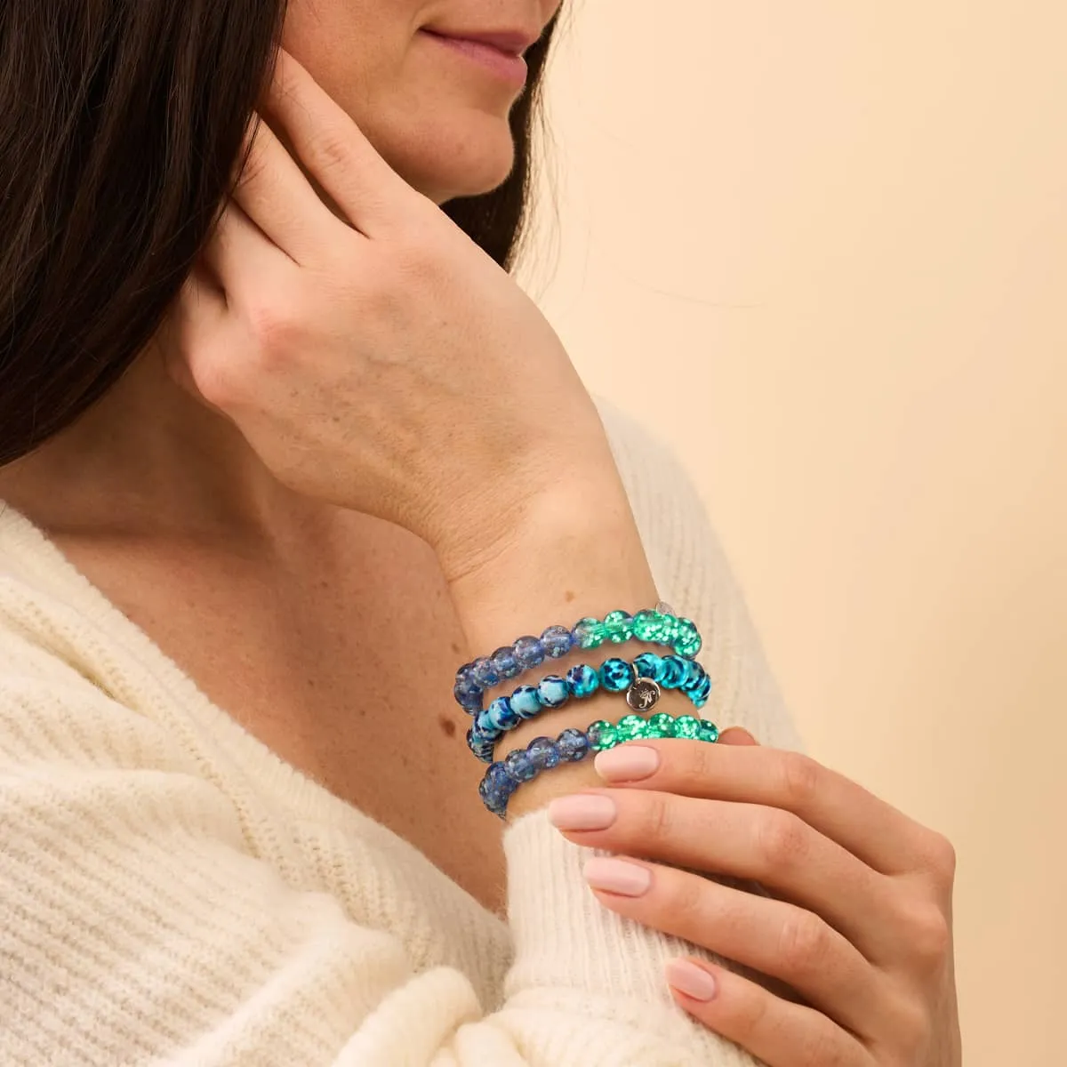 Indigo | .925 Sterling Silver | Firefly Glass Bracelet