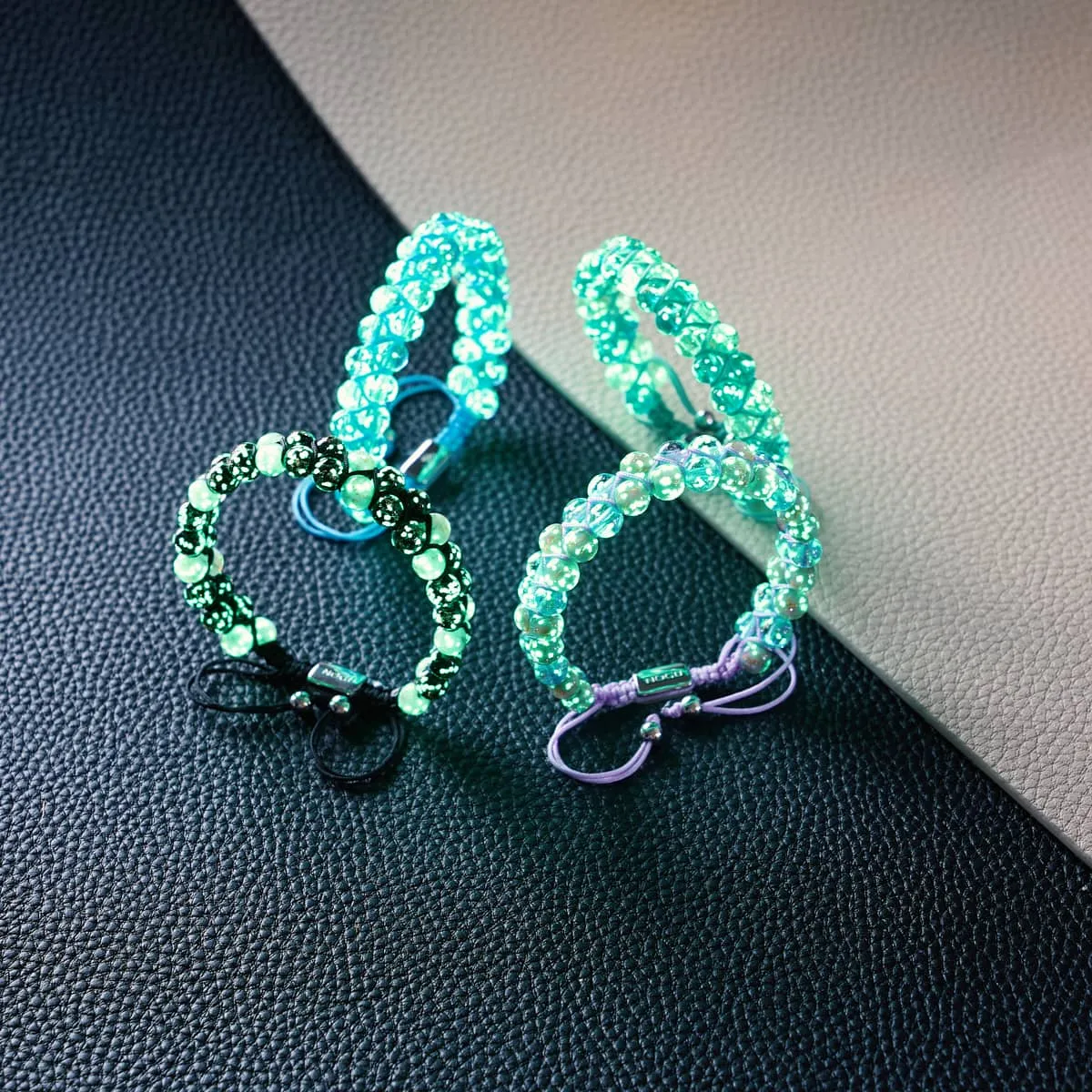 Indigo Glacier | Indigo x Arctic Blue | Double Firefly Glass Bracelet