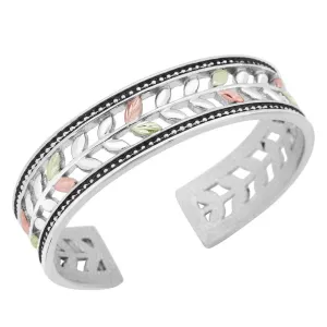 Intricate Foliage - Sterling Silver Black Hills Gold Bracelet