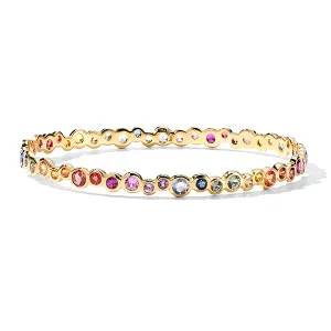IPPOLITA Stardust 18K Yellow Gold Starlet Superstar Bangle in Sapphire Rainbow
