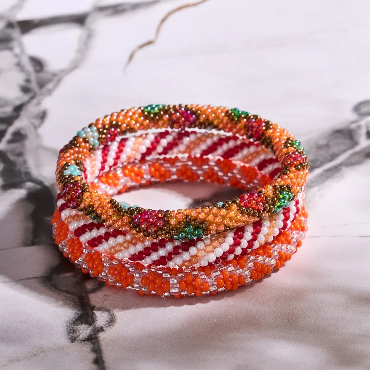 Jade and Jasmine | Himalayan Glass Bead Bracelet