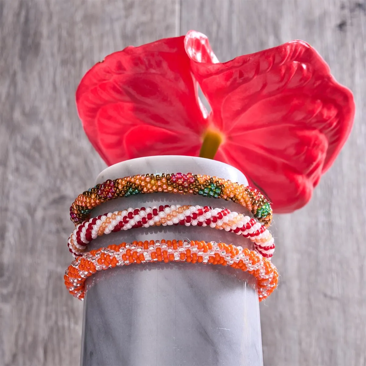 Jade and Jasmine | Himalayan Glass Bead Bracelet