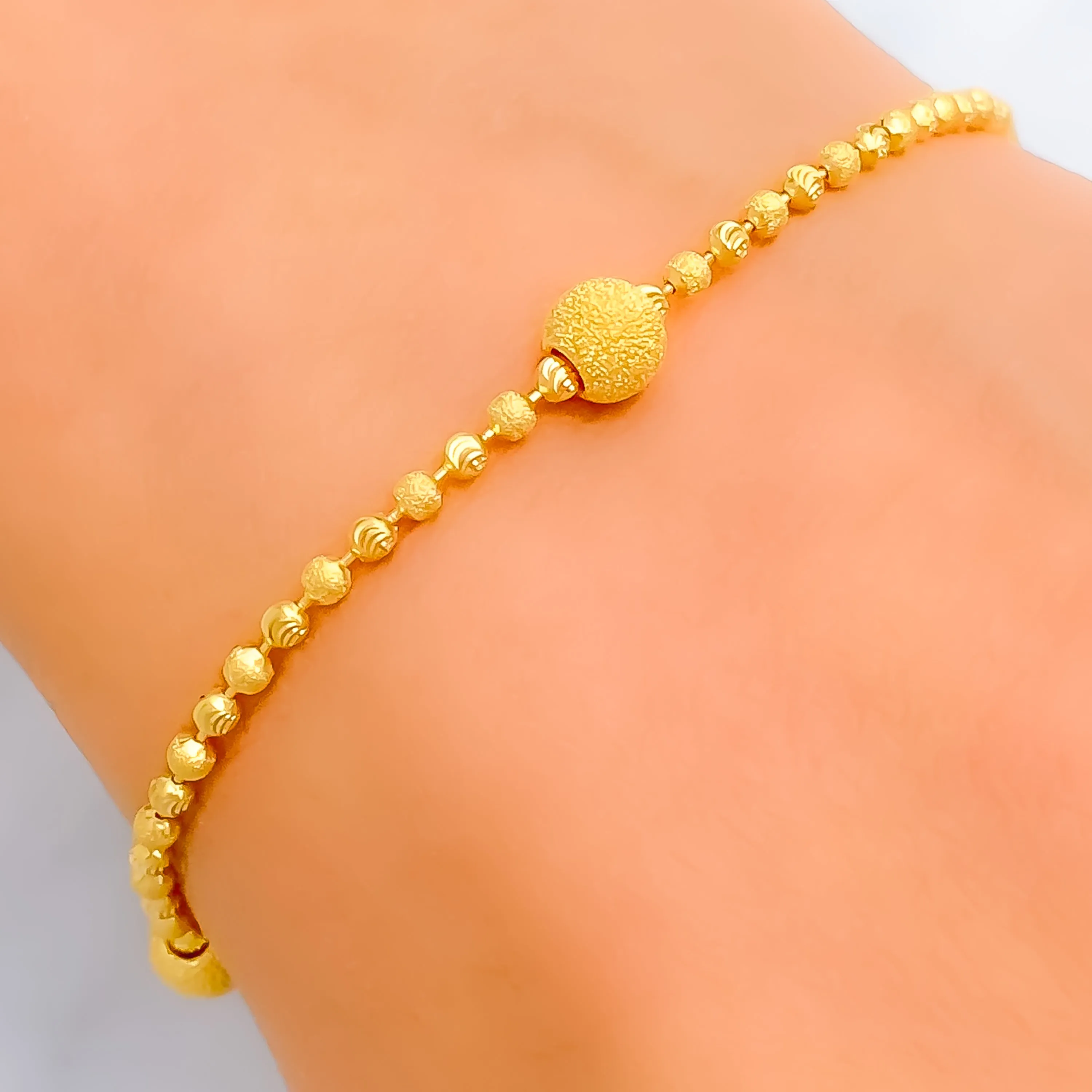 Jazzy Beaded 22K Gold Bracelet