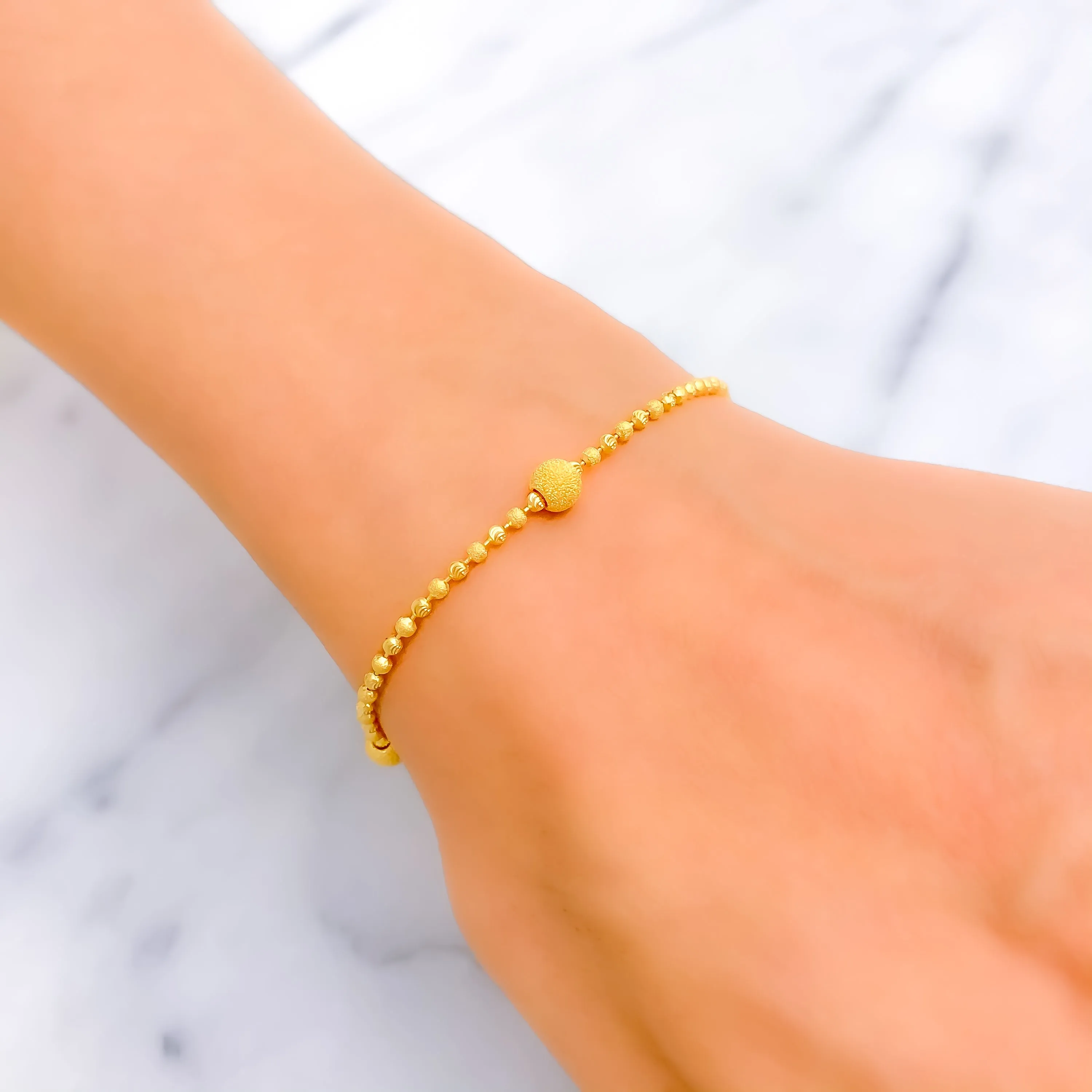 Jazzy Beaded 22K Gold Bracelet