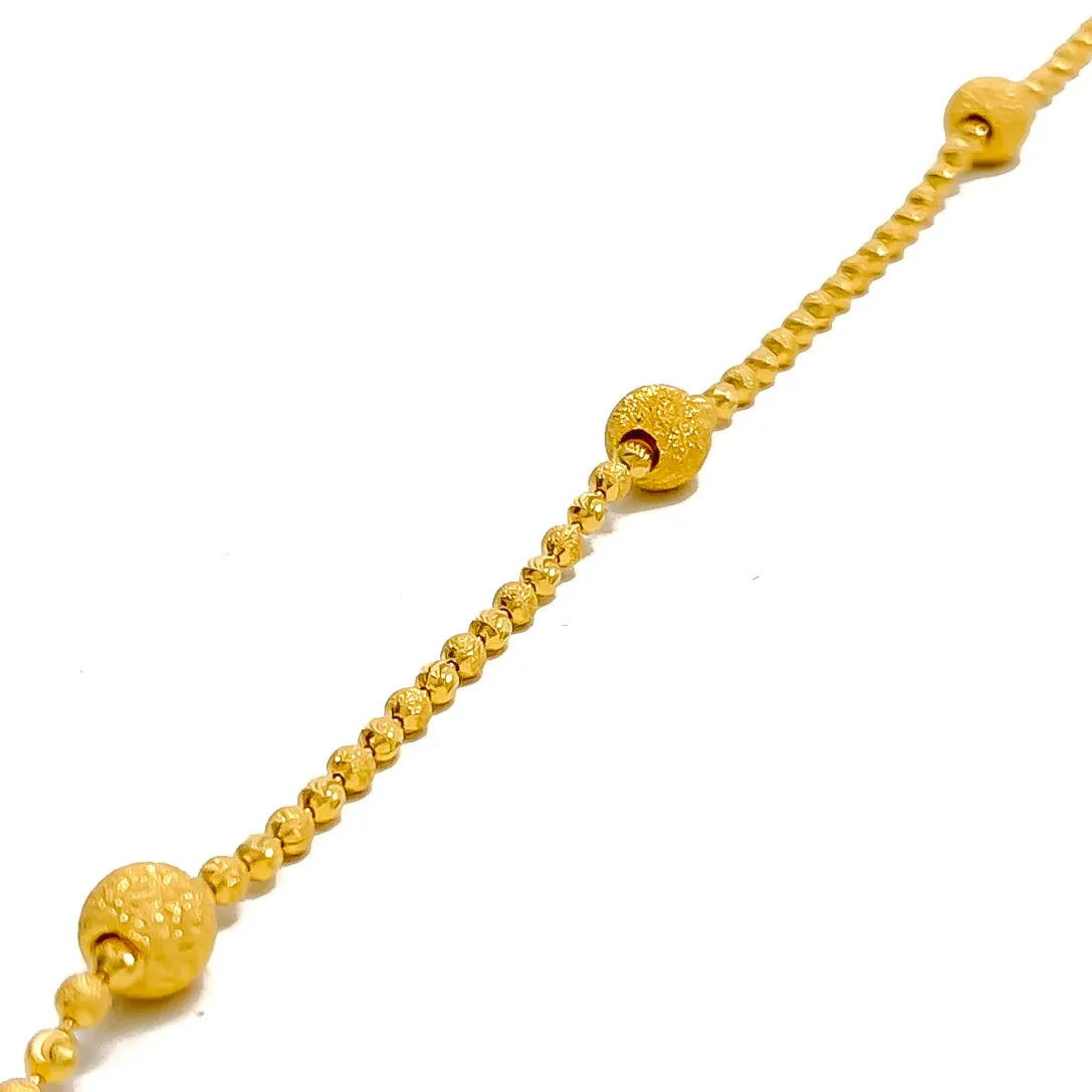 Jazzy Beaded 22K Gold Bracelet
