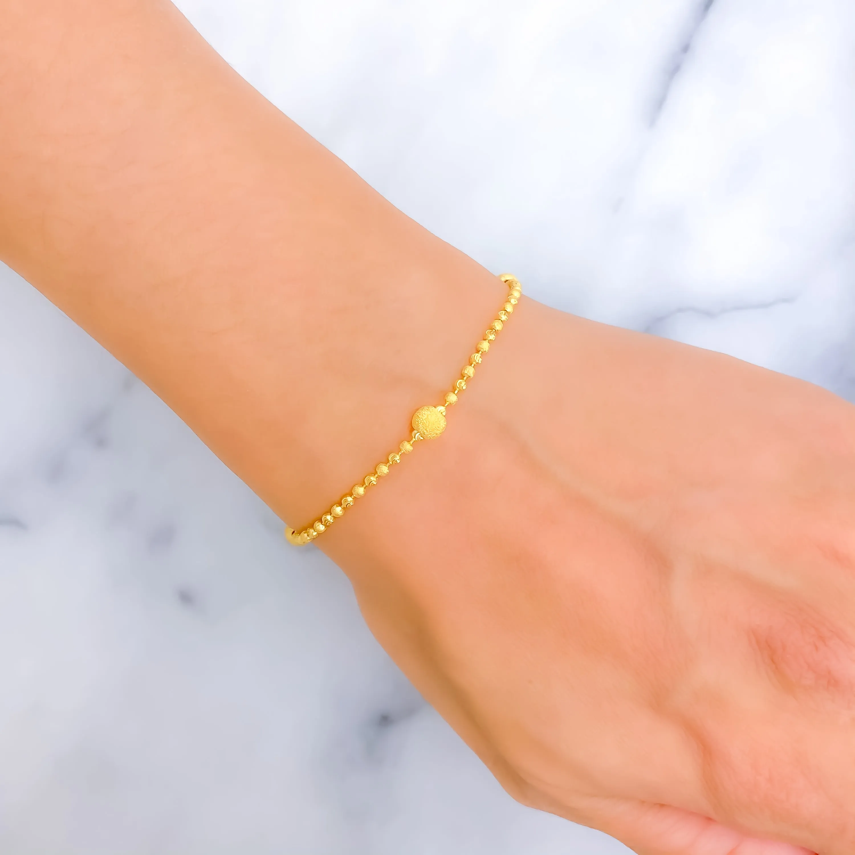Jazzy Beaded 22K Gold Bracelet