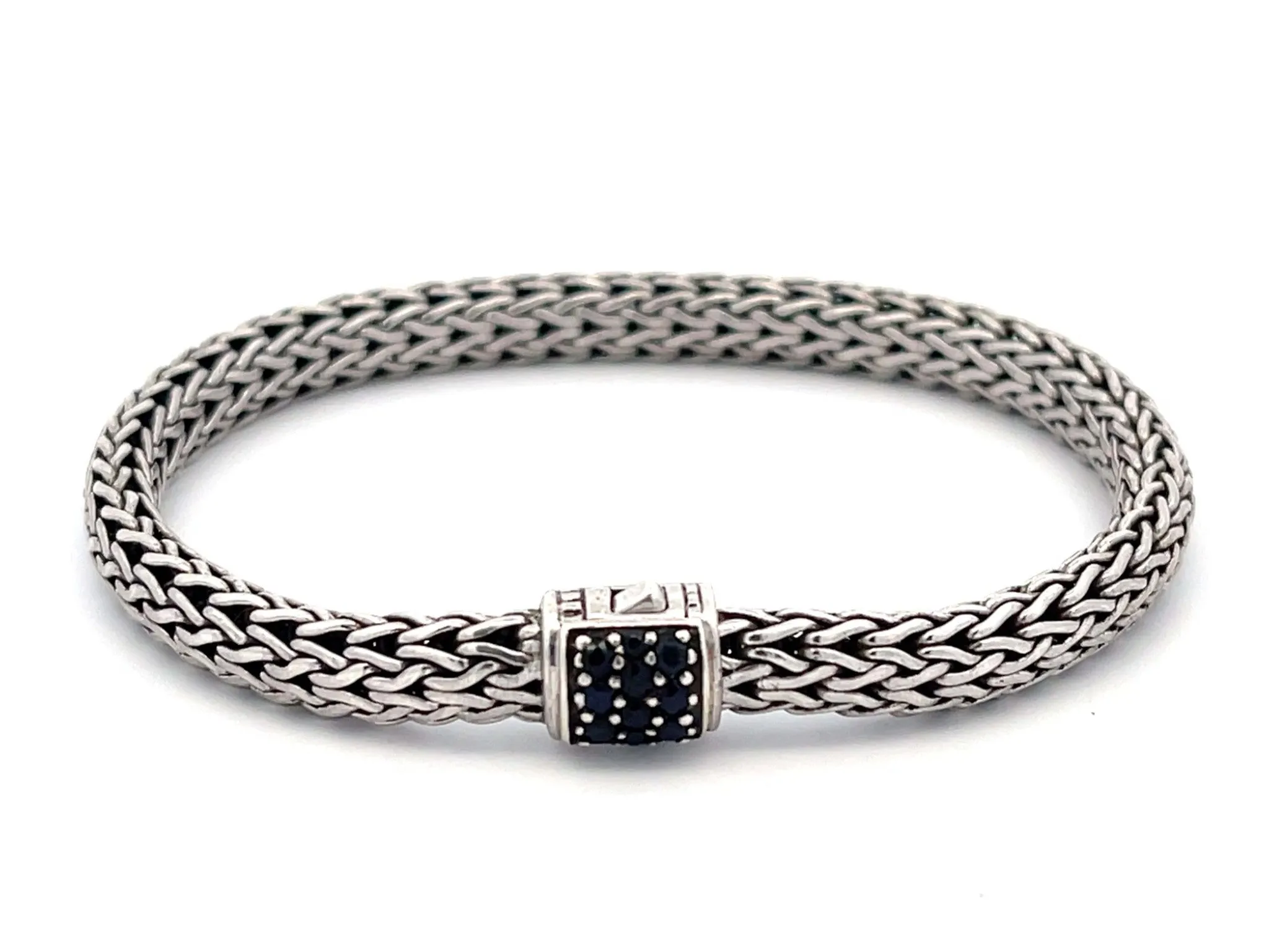 John Hardy Classic Chain Bracelet with Black Sapphire in Sterling Silver