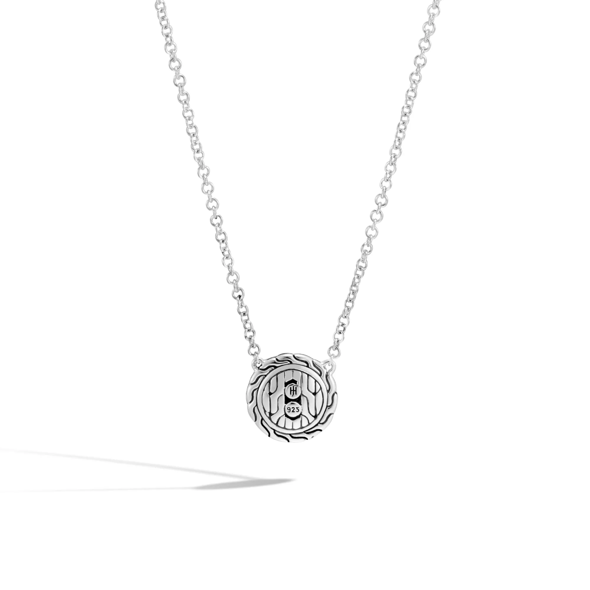 John Hardy Classic Chain Sterling Silver Pendant in Blue Sapphire