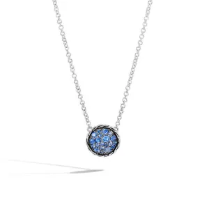 John Hardy Classic Chain Sterling Silver Pendant in Blue Sapphire