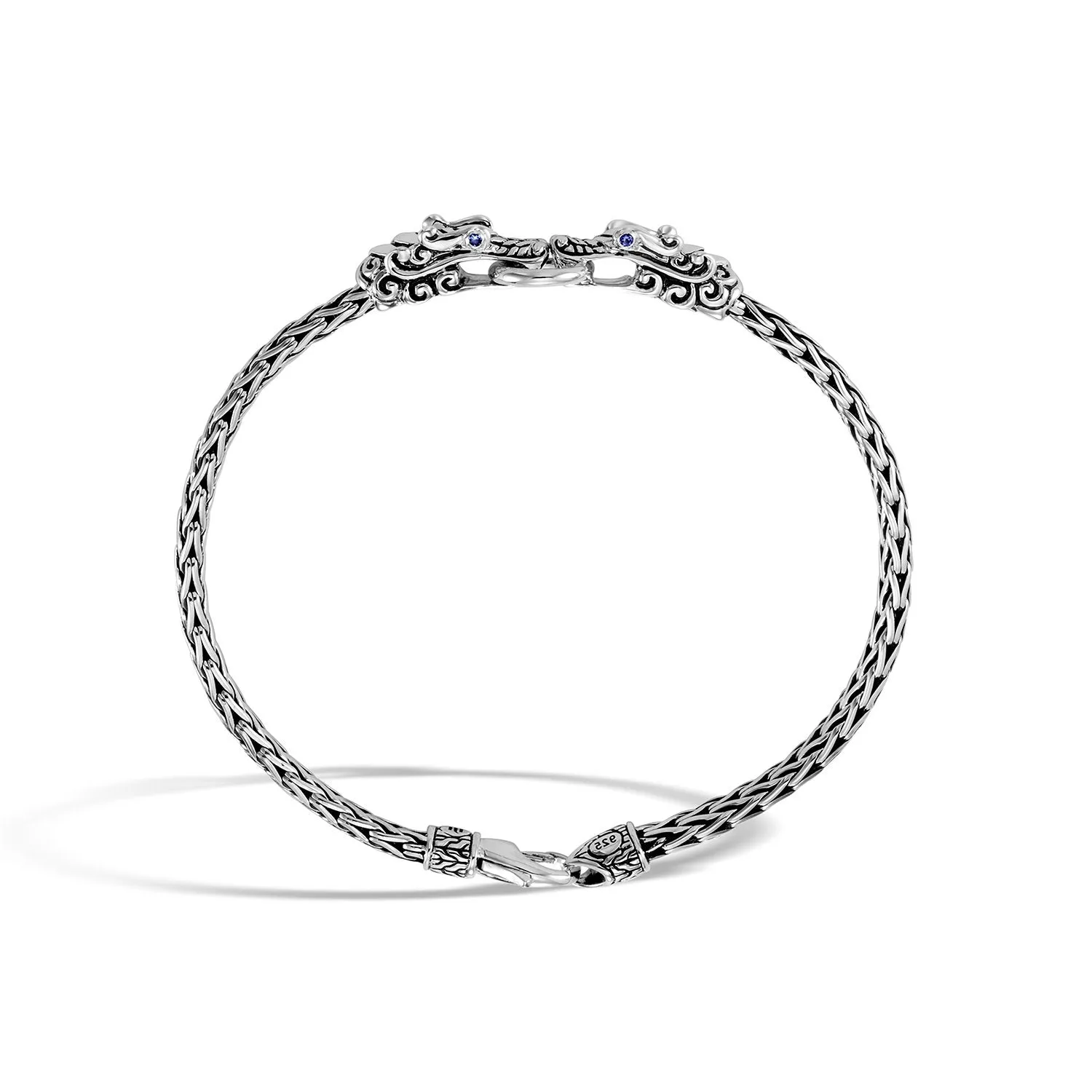 John Hardy Legends Naga Sterling Silver Station Bracelet with Blue Sapphires
