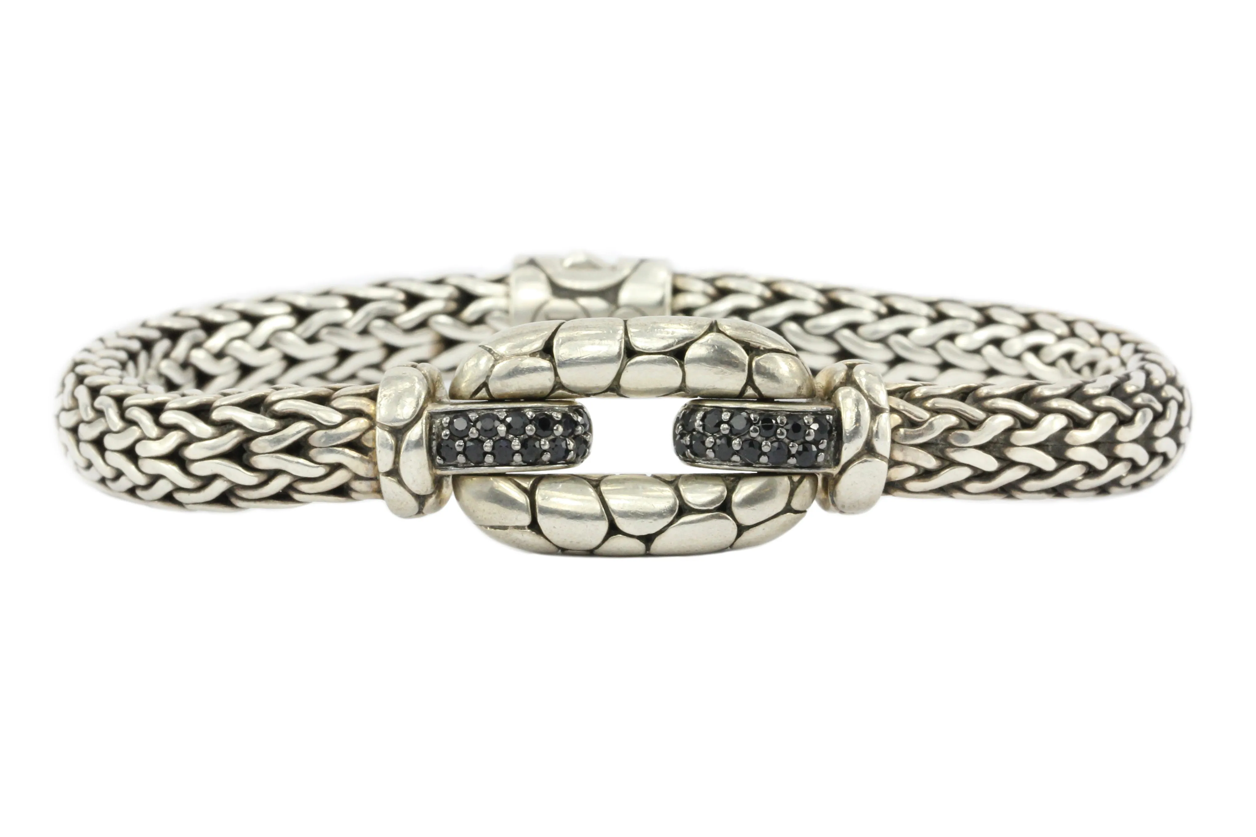 John Hardy Sterling Silver Classic Chain Kali Clasp Black Sapphire Bracelet
