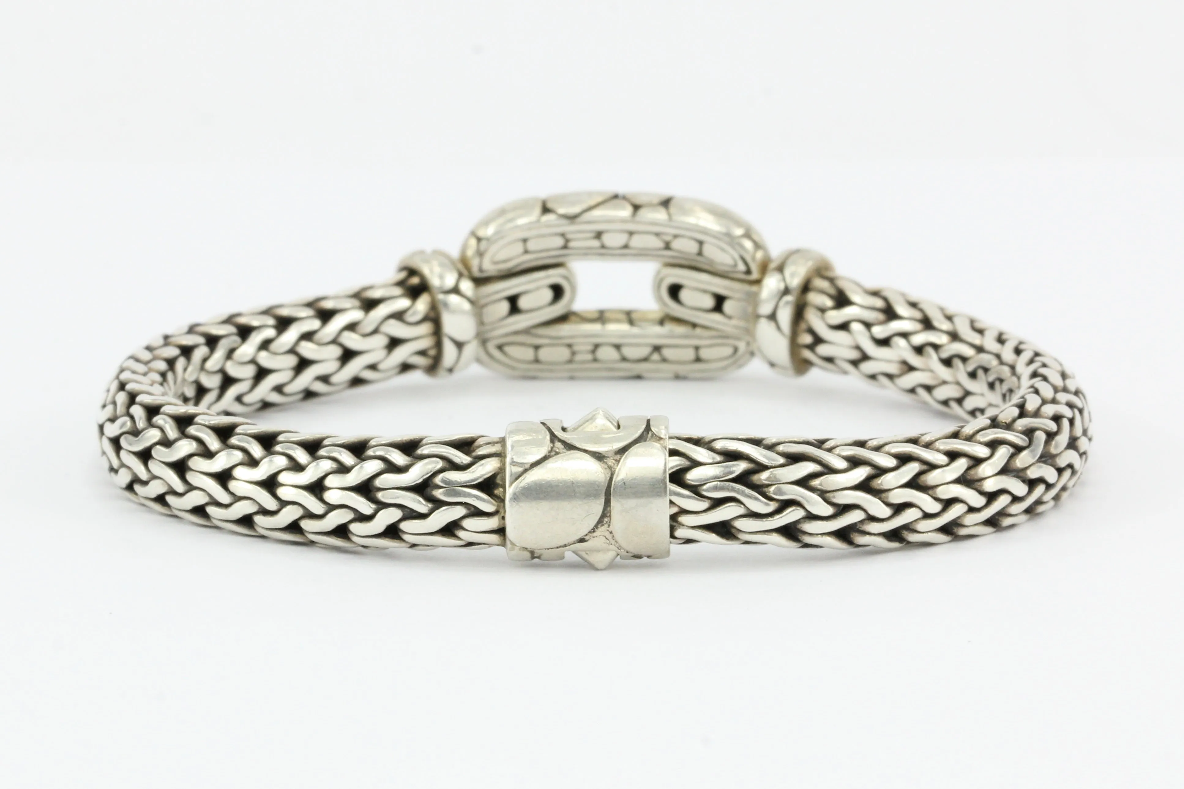 John Hardy Sterling Silver Classic Chain Kali Clasp Black Sapphire Bracelet