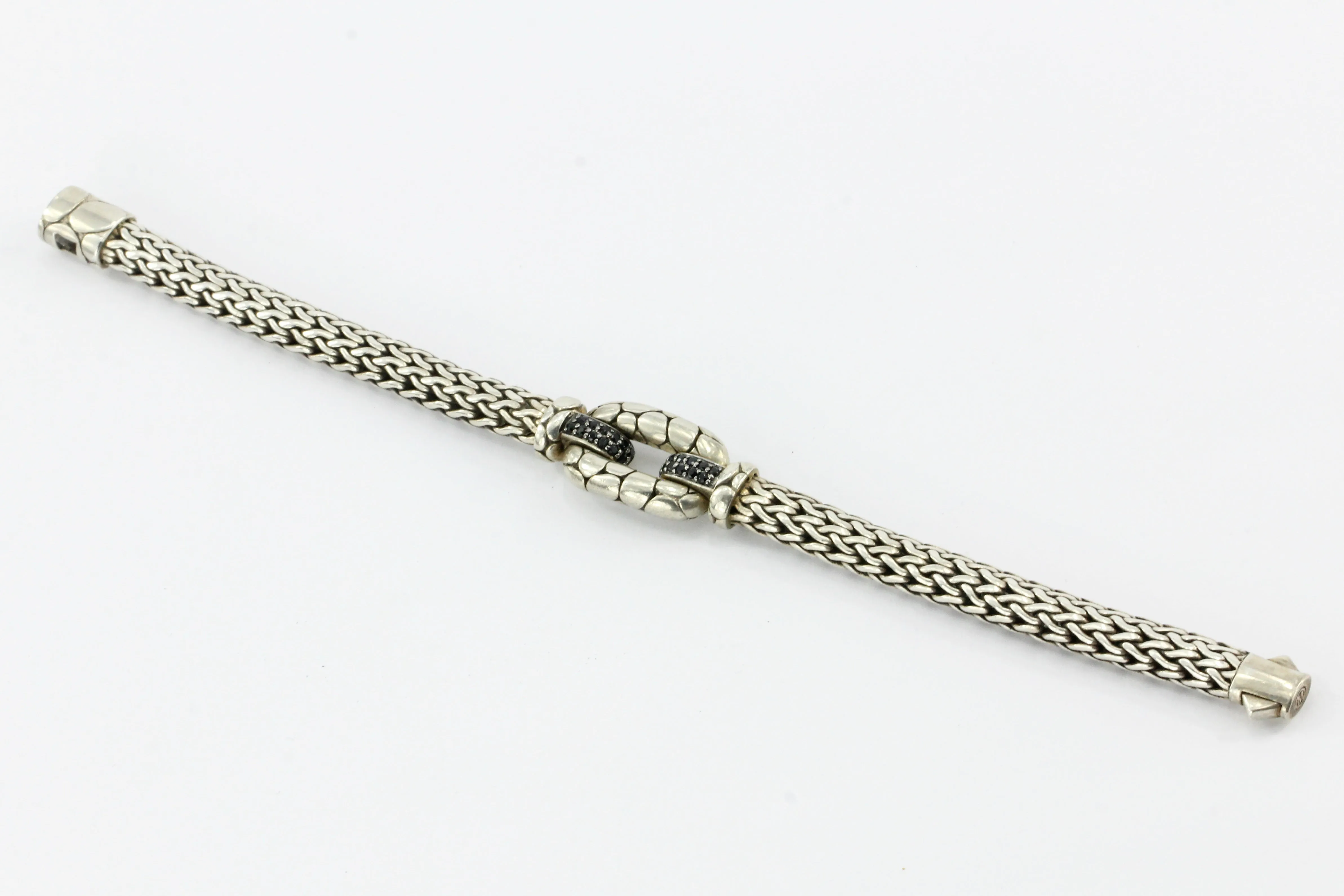 John Hardy Sterling Silver Classic Chain Kali Clasp Black Sapphire Bracelet