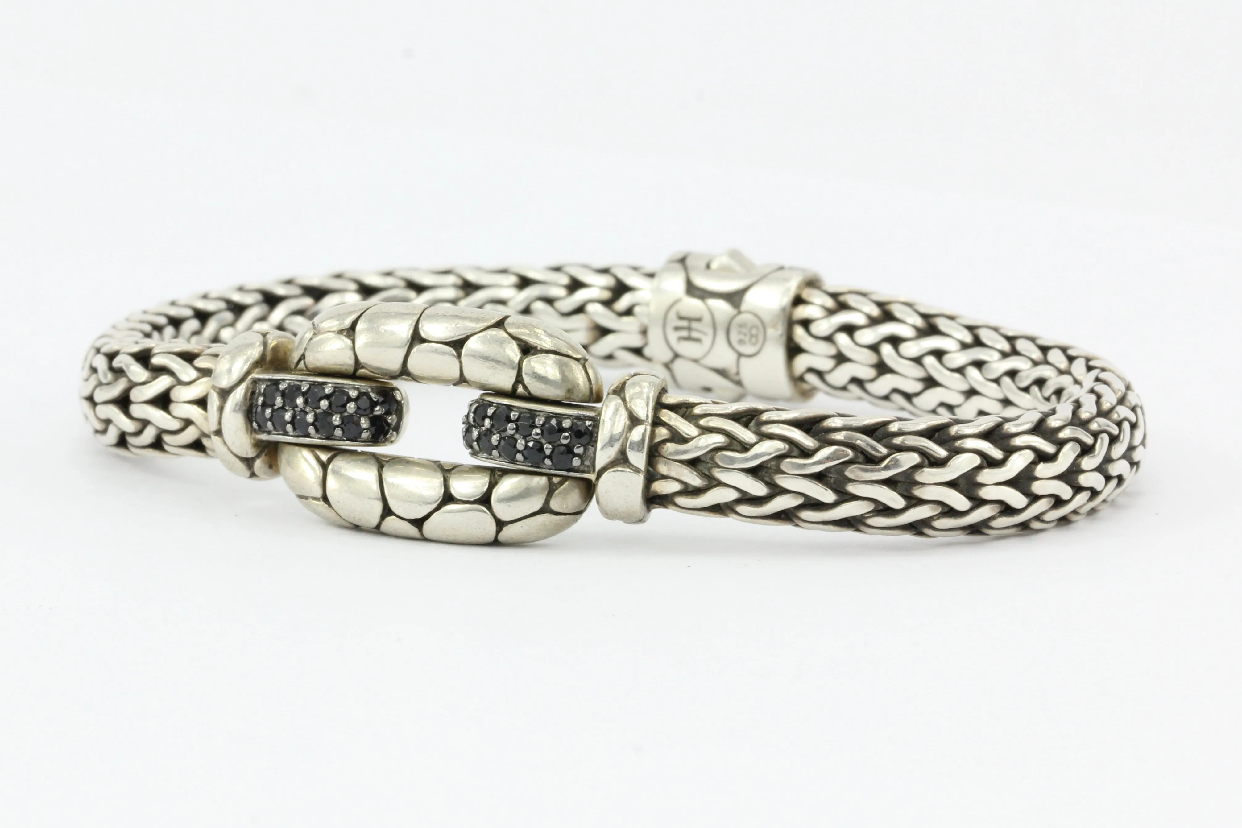 John Hardy Sterling Silver Classic Chain Kali Clasp Black Sapphire Bracelet