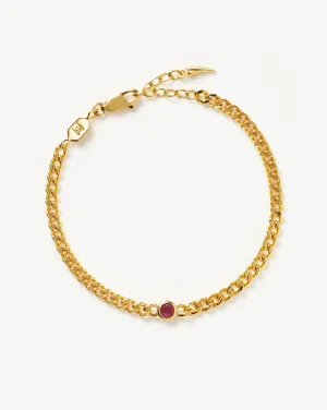 July Birthstone Chain Bracelet | 18k Gold Plated Vermeil/Ruby