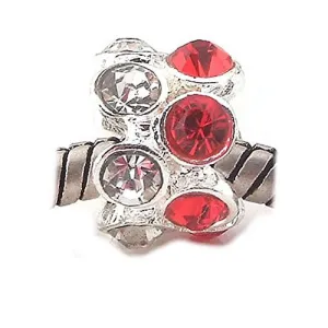 July Ruby Red Spacer Beads for Snake Chain Charm Bracelet