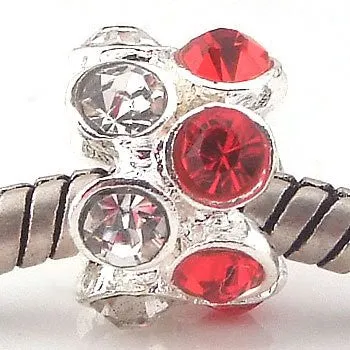 July Ruby Red Spacer Beads for Snake Chain Charm Bracelet