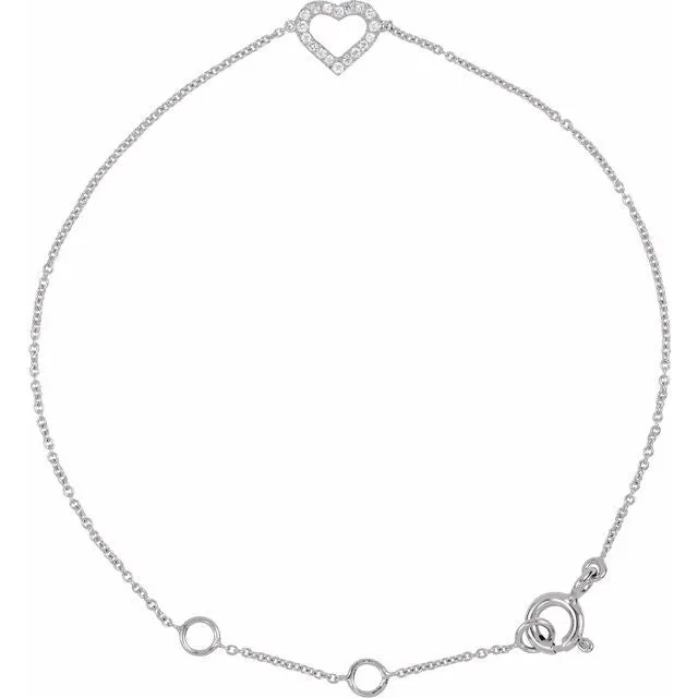 Kara Pavé Diamond Heart Bracelet