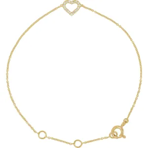 Kara Pavé Diamond Heart Bracelet