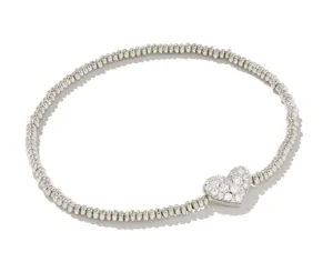 Kendra Scott Ari Pave Crystal Heart Stretch Bracelet