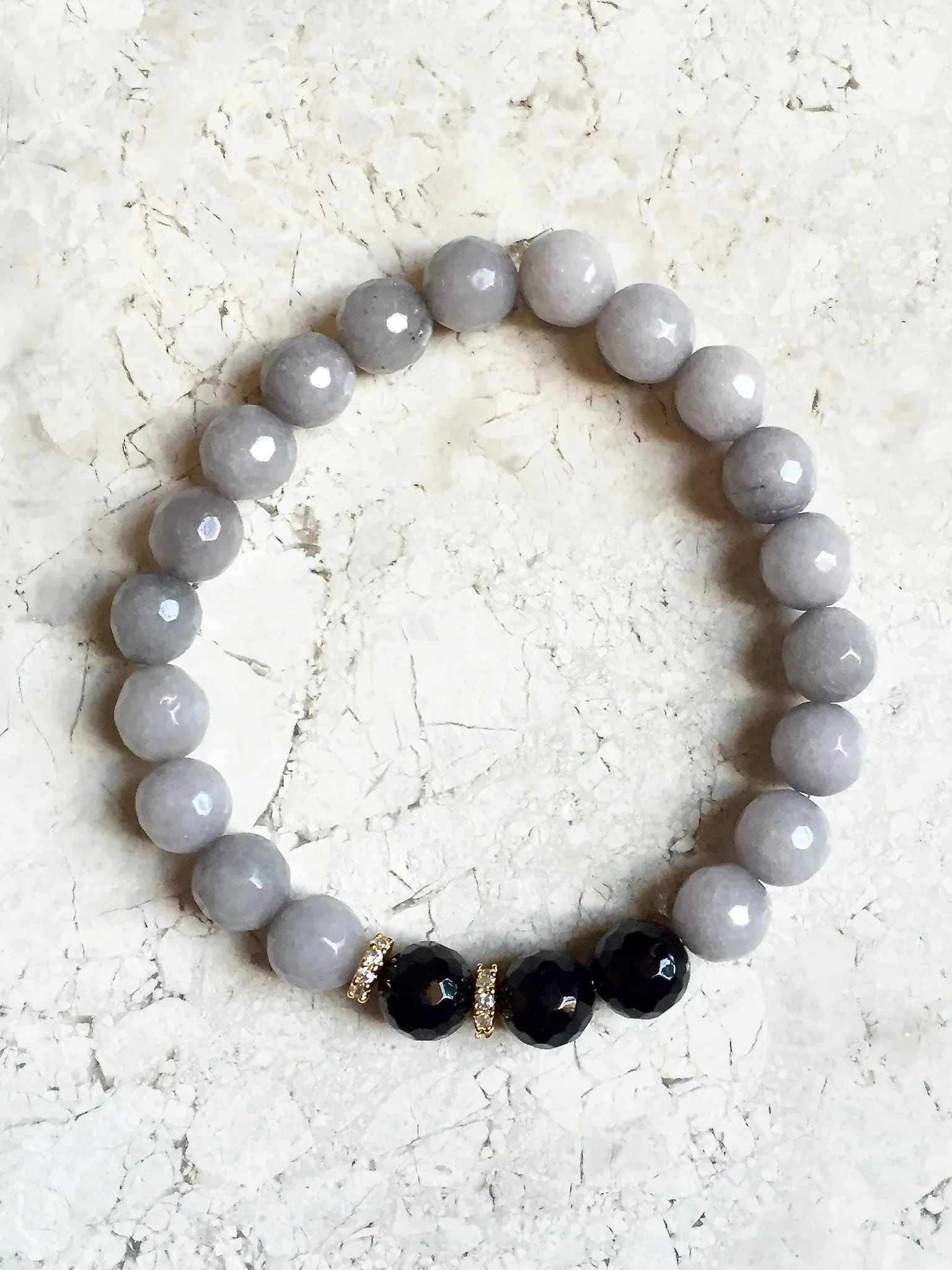 KENNEDY GOLD gray jade/onyx