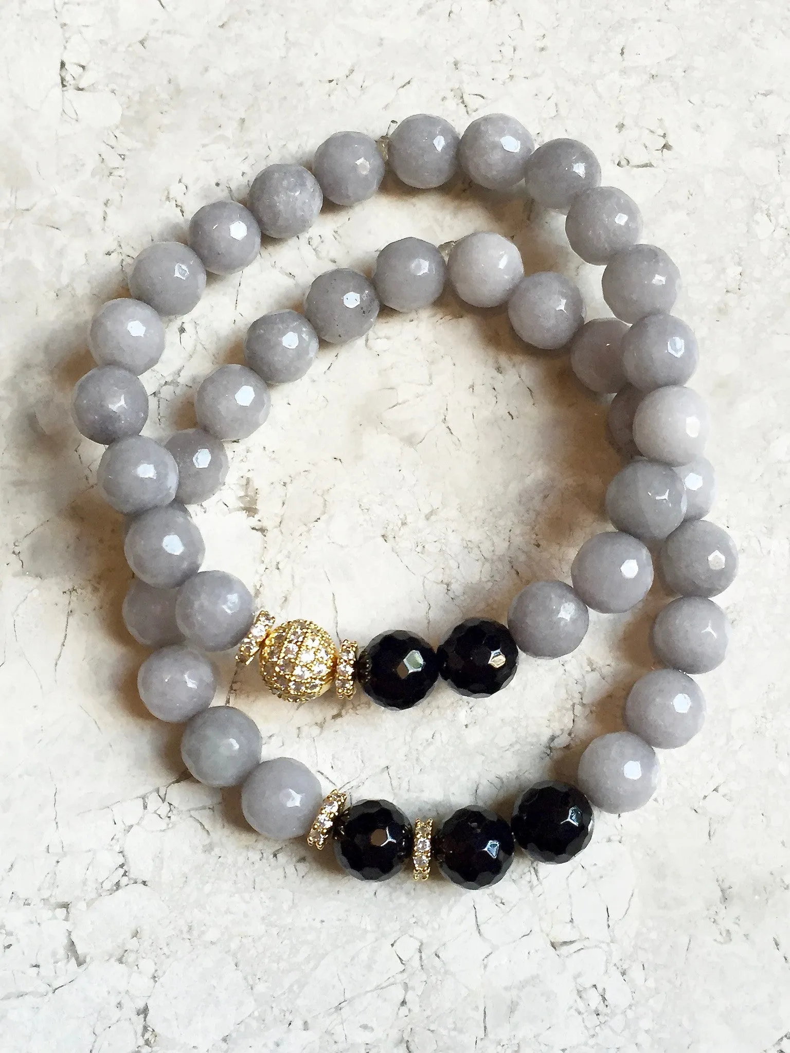 KENNEDY GOLD gray jade/onyx
