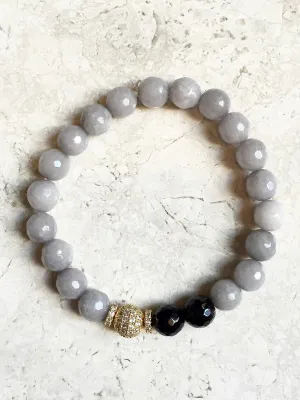 KENNEDY GOLD gray jade/onyx
