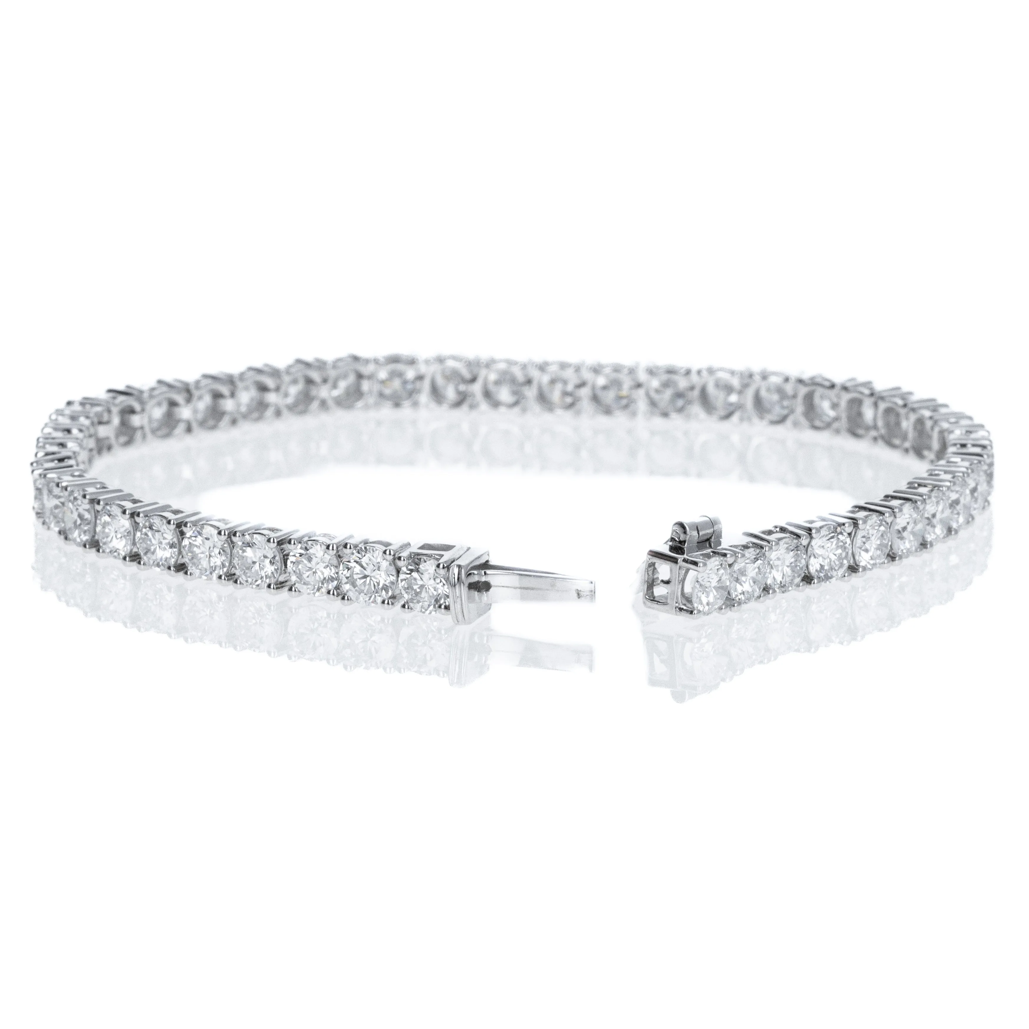 Lab Grown Platinum 10.89 Carat Round Diamond Tennis Bracelet