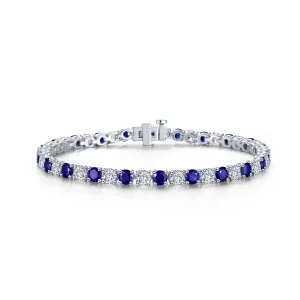 Lafonn Simulated Diamond & Lab Grown Sapphire 11.00ct. Classic Tennis Bracelet SYB003SP72