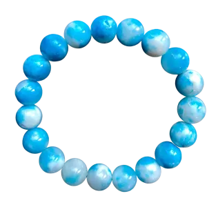 Lagoon Blue and White Jade Mix 10mm Bracelet
