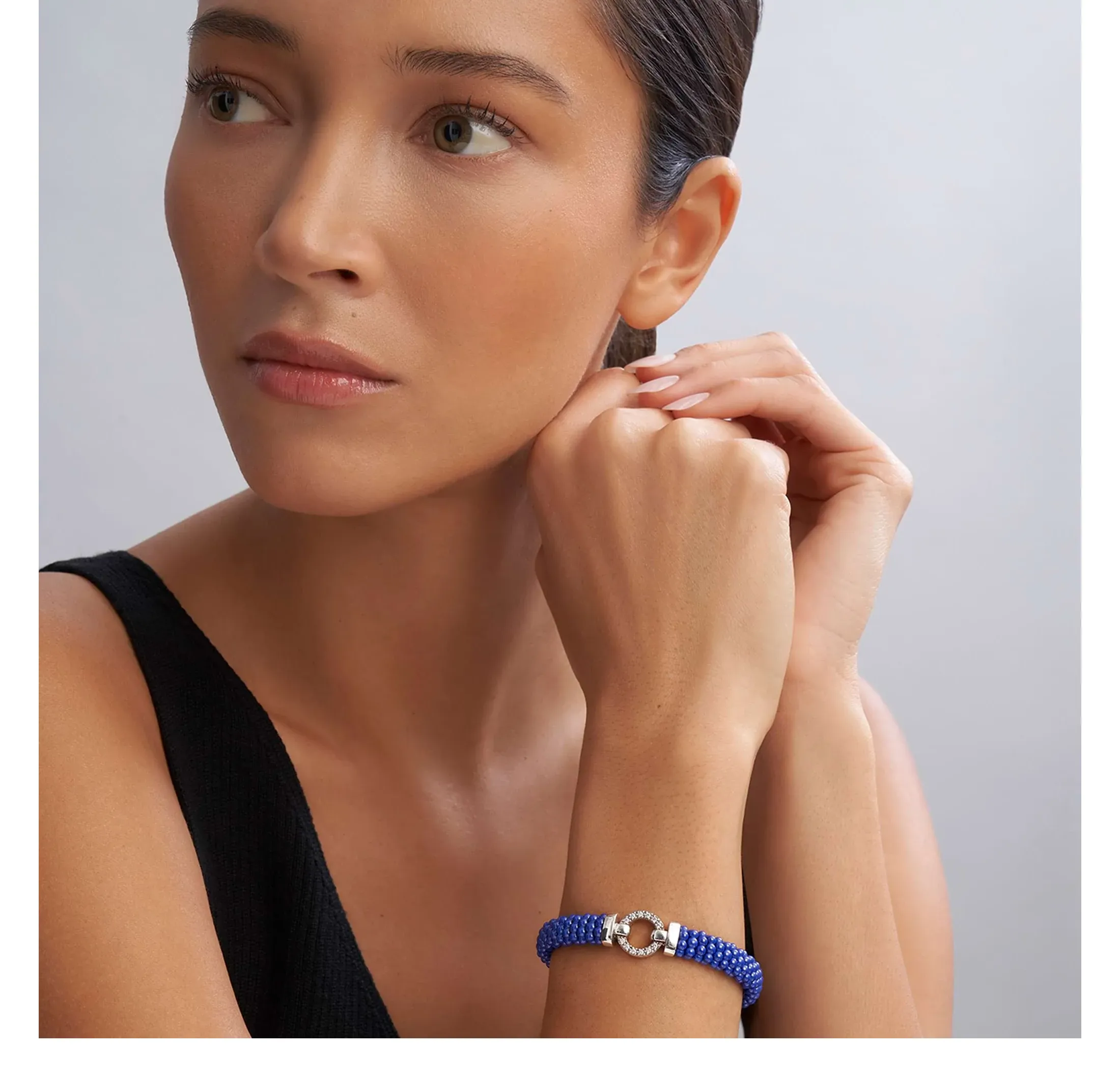 LAGOS Blue Caviar Ceramic Diamond Circle Bracelet, 9mm