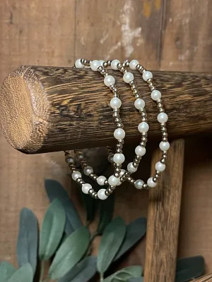 Large Pearl & Gold Bead