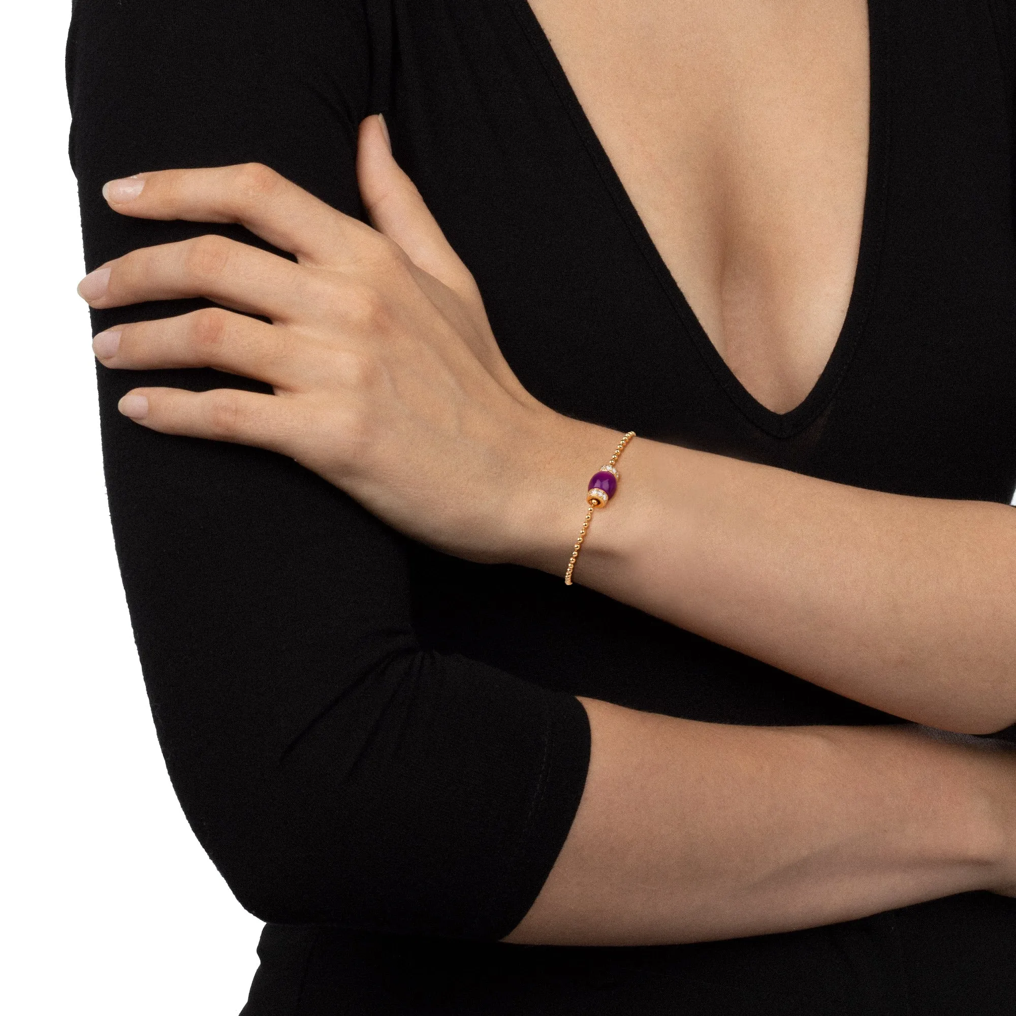 Le Carrousel Bracelet Purple Jade and Diamonds