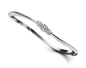 Legendary Curved Diamond Bangle with 0.75 ct.(finished) 3.8mm, 4.5mm