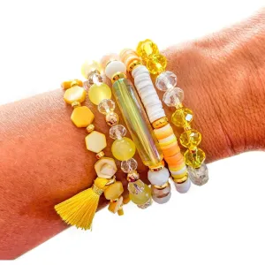 Lemon Yellow Bracelet Stack