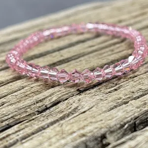 Light Pink Crystal Stacker Stretch Bracelet