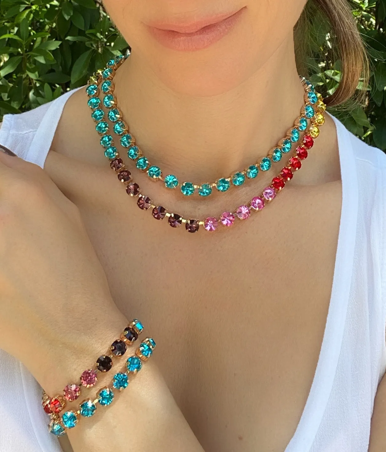 London Rainbow Solitaire Bracelet