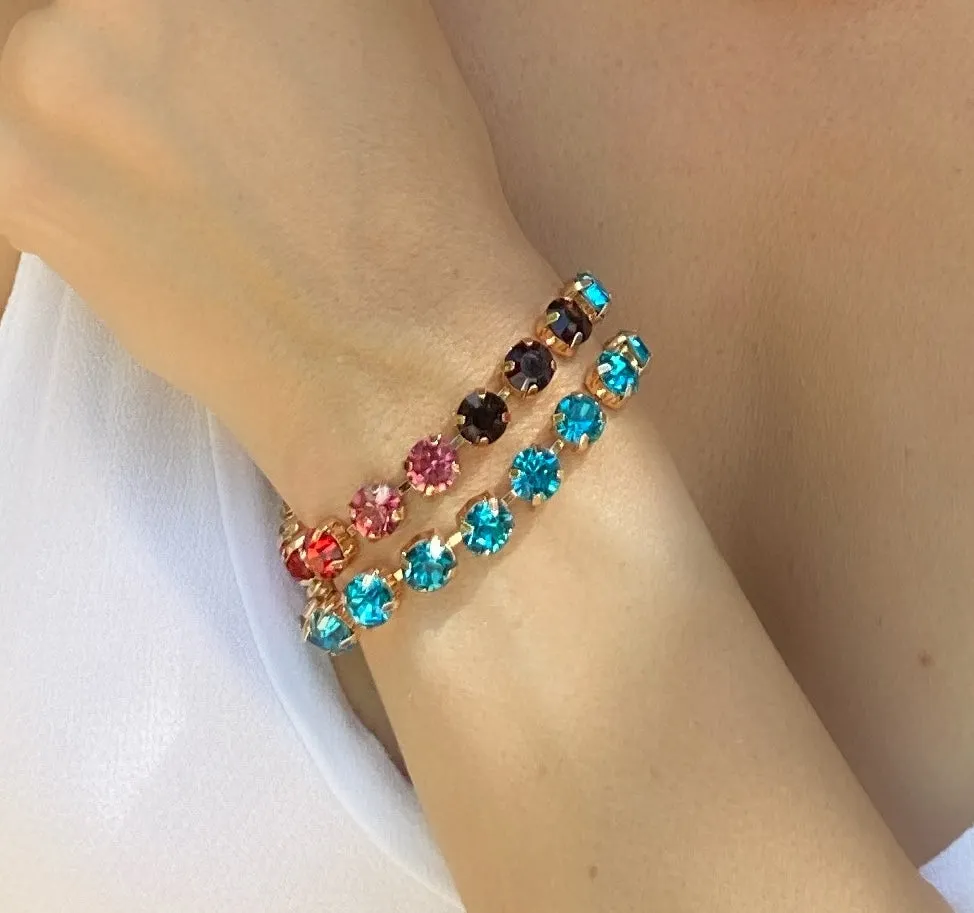 London Rainbow Solitaire Bracelet