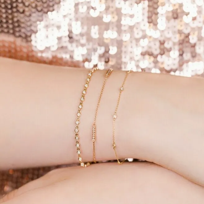 Lulu Jack Single Bezel Bracelet in Rose Gold